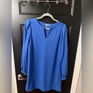 Tinsley Road  Royal Blue Long Sleeve Notch-Neck Shift Dress